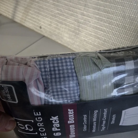 NWT Mens George (6) Pack Multicolor Woven Boxer Underwear Size 2 XL 44-46 - Picture 10 of 10